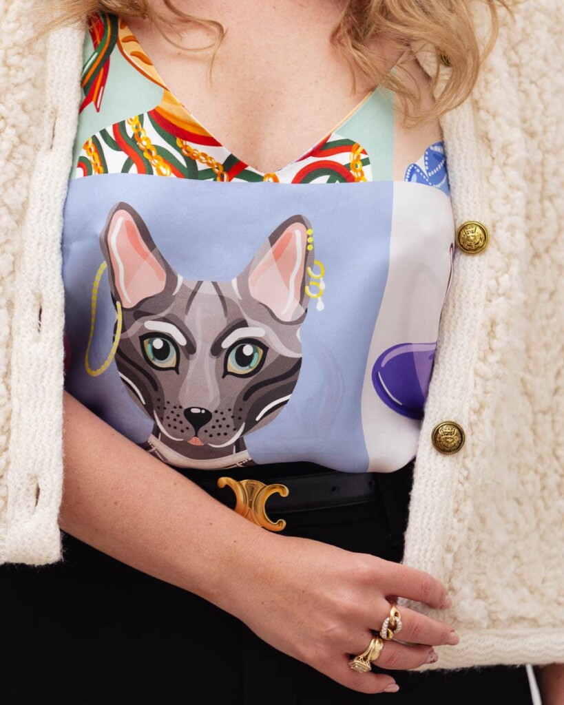 jedwabny top sereno jedwabne szorty fino koty spadiora 12