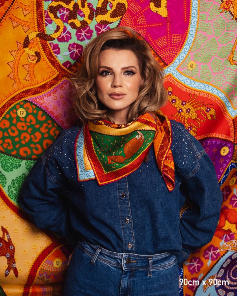 apaszka jedwabna dwustronna fauna spadiora 24