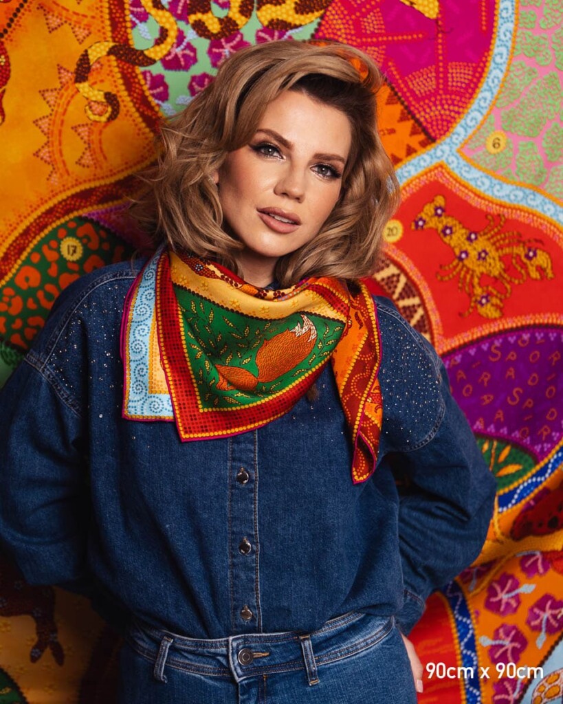 apaszka jedwabna dwustronna fauna spadiora 23