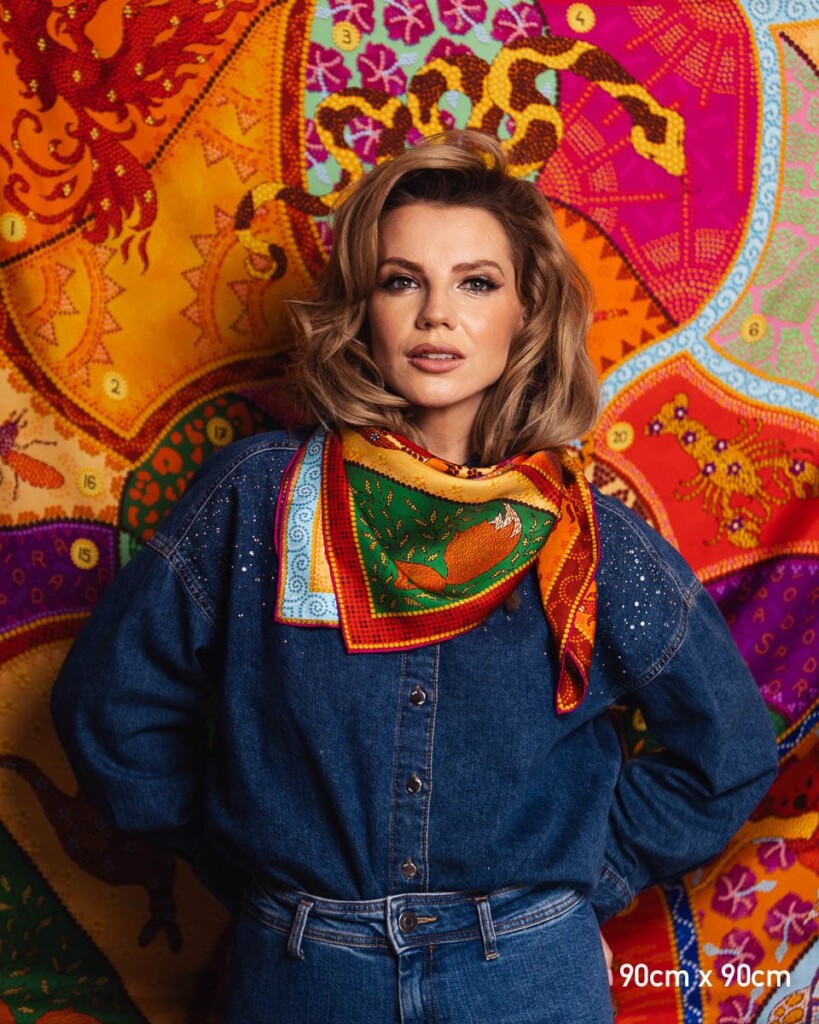 apaszka jedwabna dwustronna fauna spadiora 21