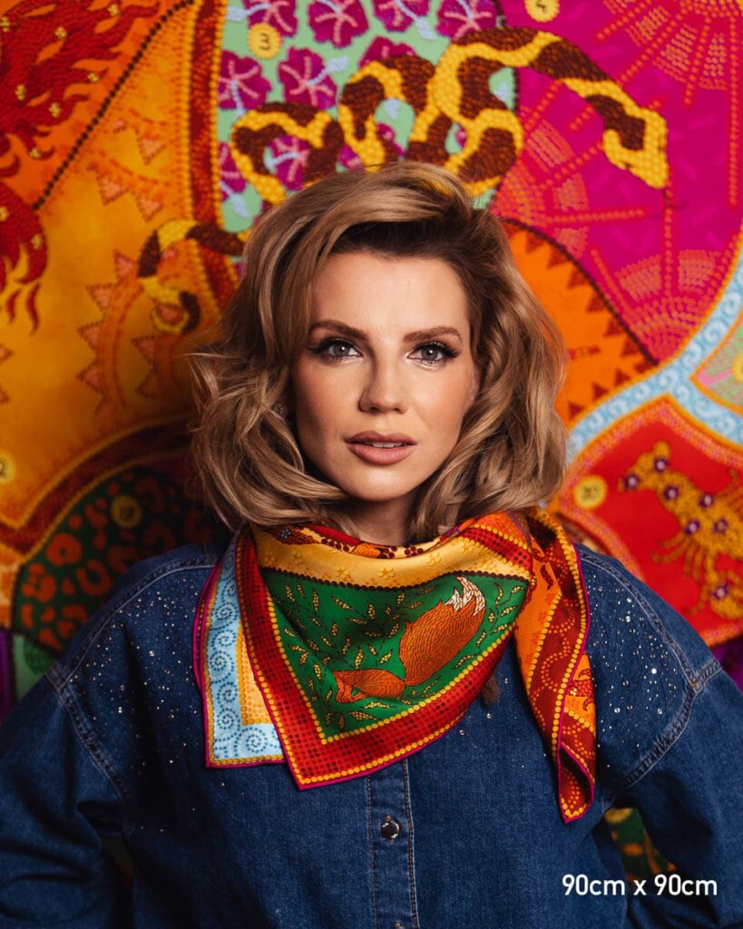 apaszka jedwabna dwustronna fauna spadiora 26