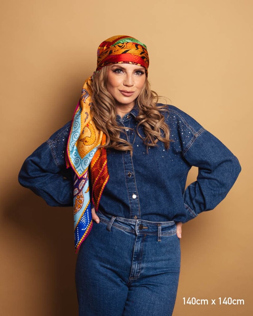 apaszka jedwabna dwustronna fauna spadiora 27