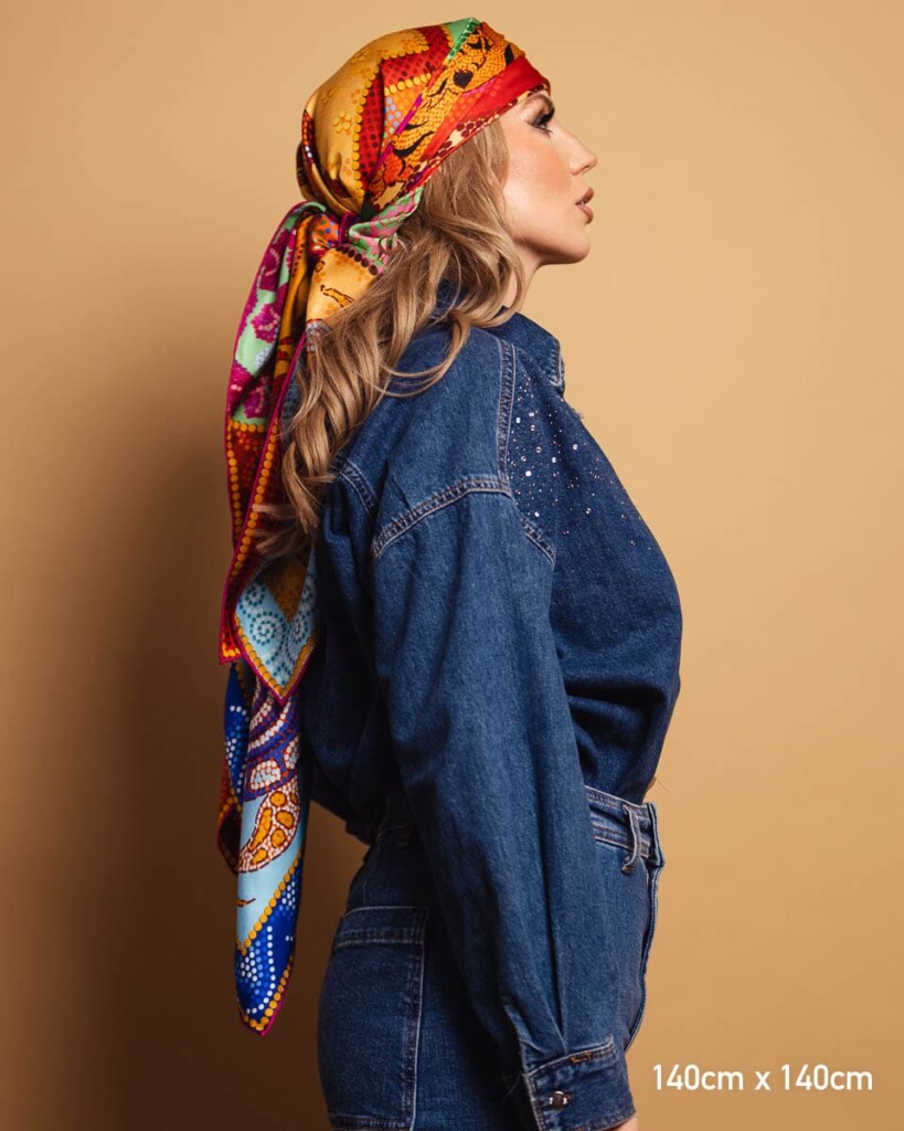 apaszka jedwabna dwustronna fauna spadiora 25