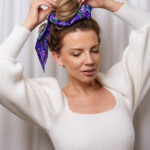 gumka scrunchie z szarfa kalejdoskop spadiora 2