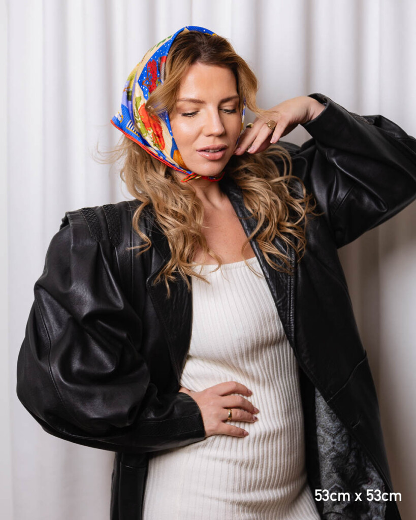 jedwabna apaszka dwustronna makatka spadiora