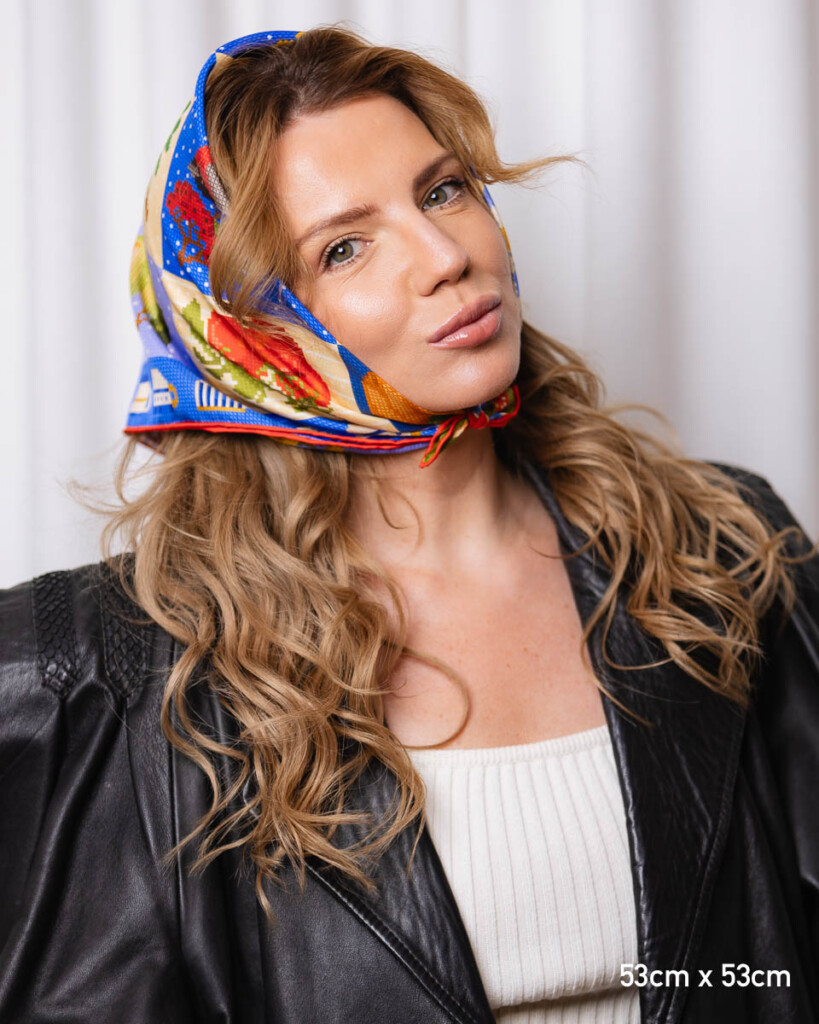 jedwabna apaszka dwustronna makatka spadiora 2