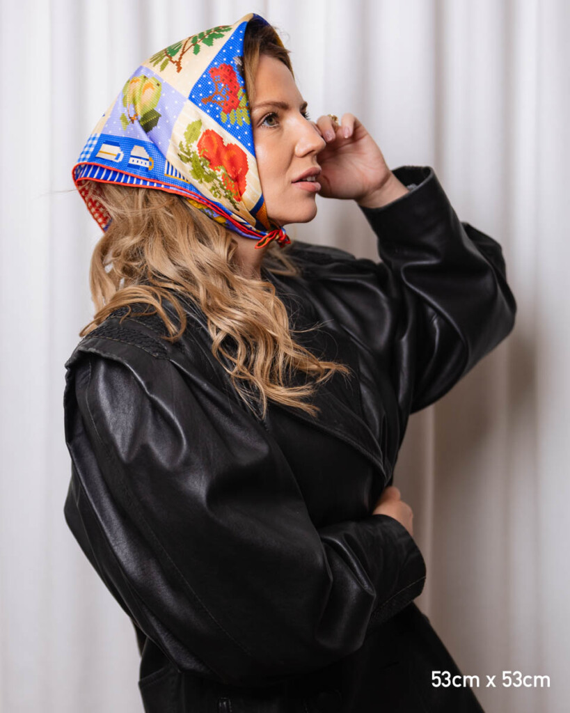 jedwabna apaszka dwustronna makatka spadiora 7