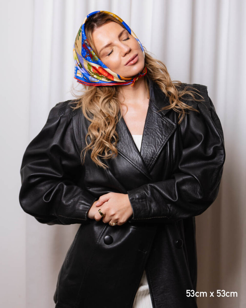 jedwabna apaszka dwustronna makatka spadiora 9