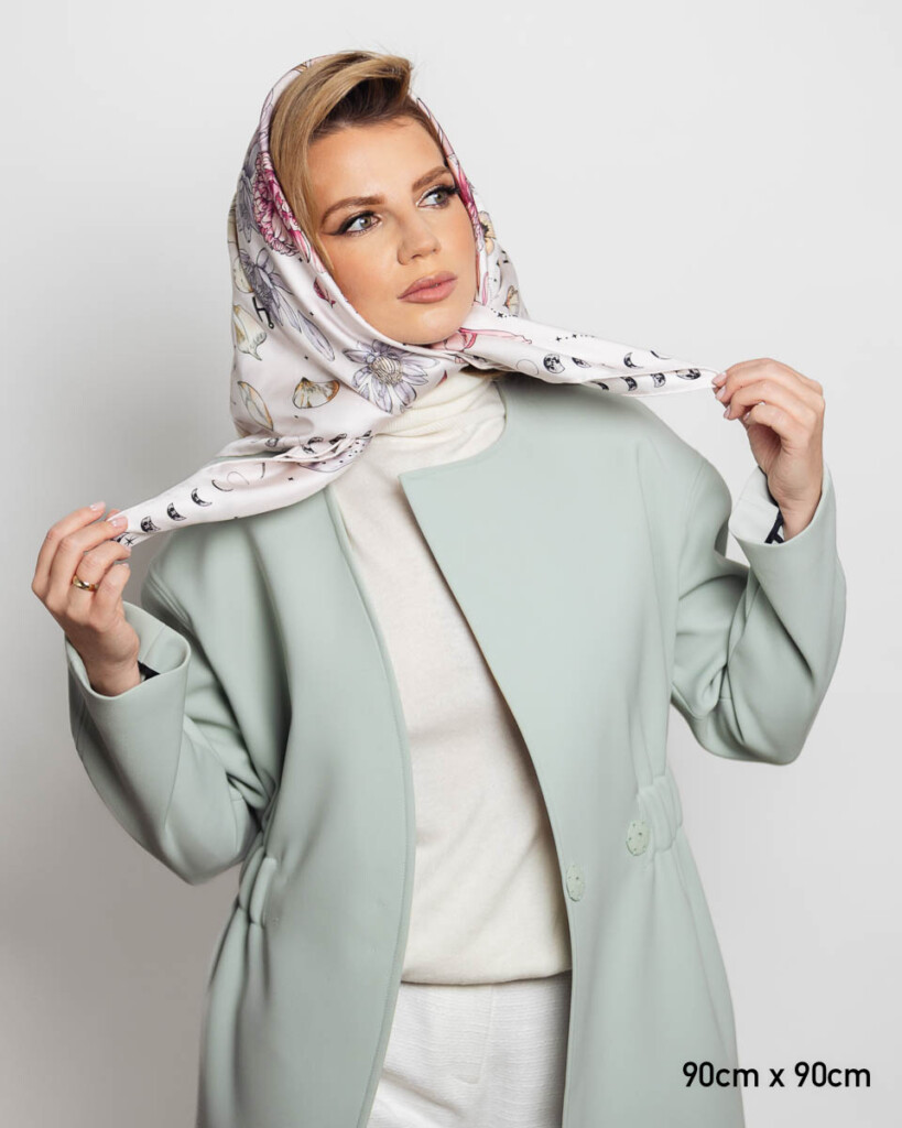 jedwabna apaszka dwustronna kwiaty zodiaku spadiora 10