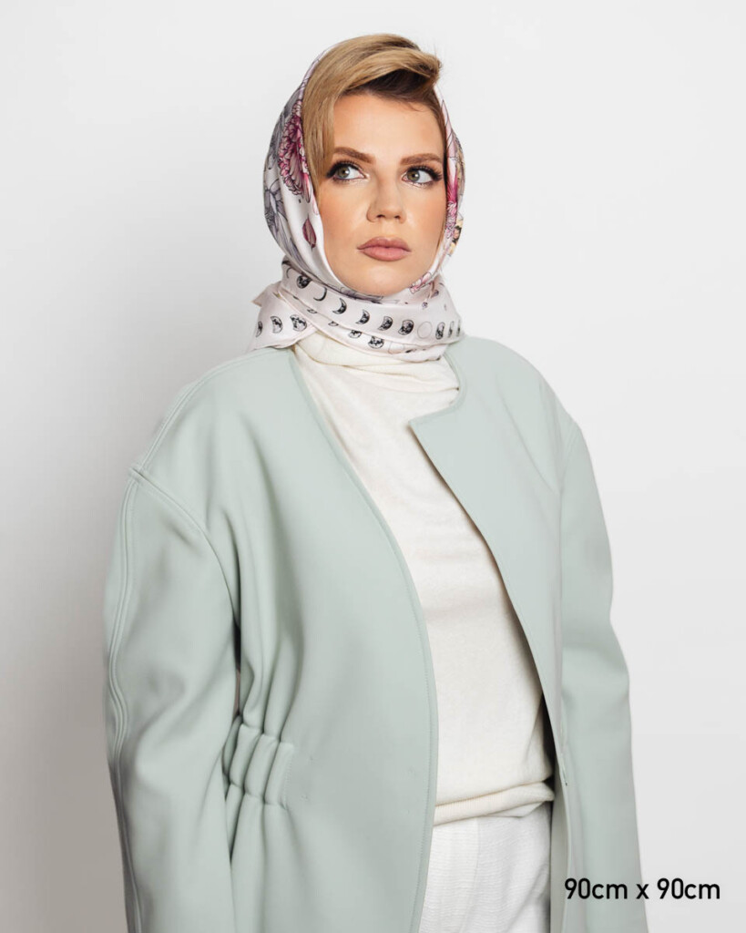 jedwabna apaszka dwustronna kwiaty zodiaku spadiora 16