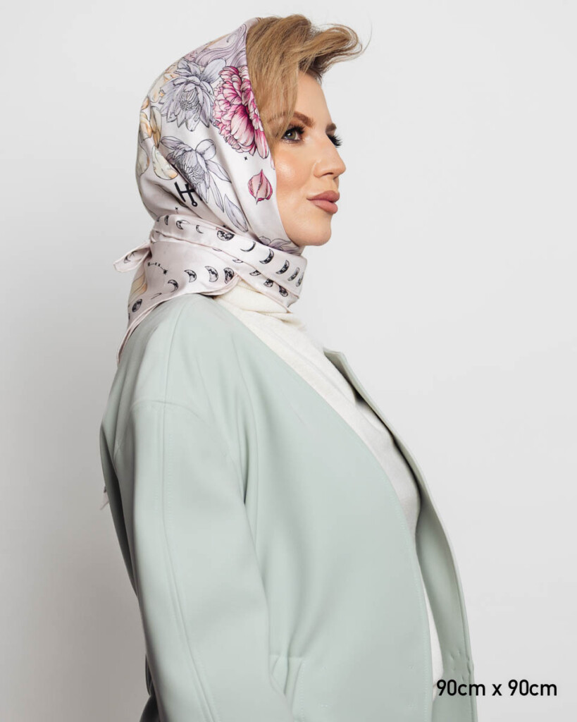 jedwabna apaszka dwustronna kwiaty zodiaku spadiora 18