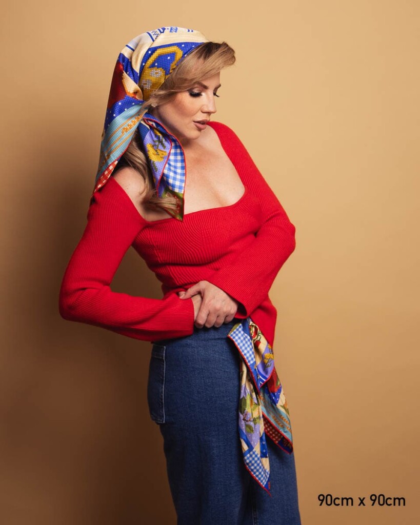 apaszka jedwabna dwustronna makatka spadiora 19