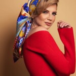 apaszka jedwabna dwustronna makatka spadiora 17