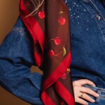 apaszka jedwabna dwustronna wisnie spadiora 25