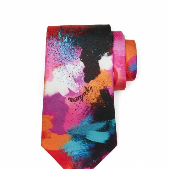 jedwabny krawat meski pedzel spadiora