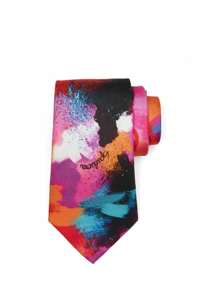 jedwabny krawat meski pedzel spadiora