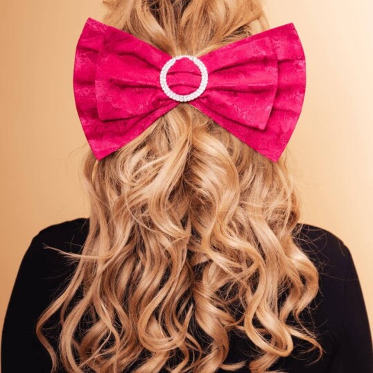 kokarda zakardowa do wlosow lukso fuksja spadiora 1