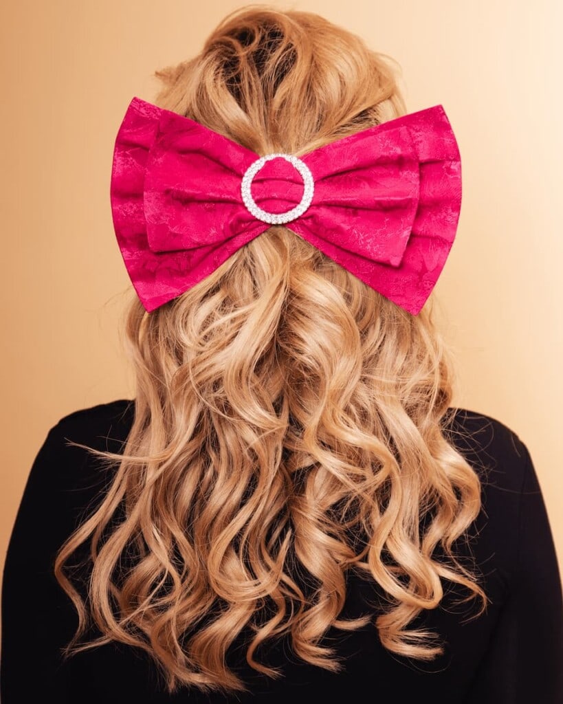 kokarda zakardowa do wlosow lukso fuksja spadiora 1