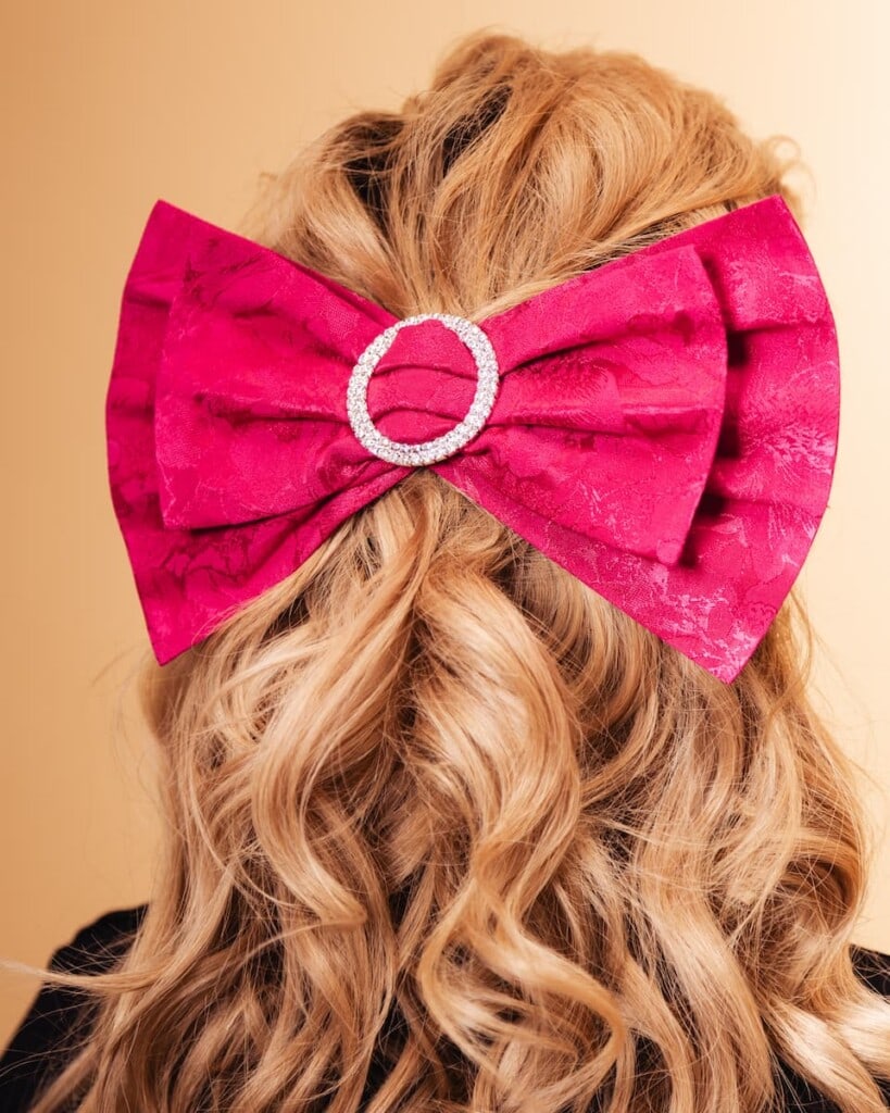 kokarda zakardowa do wlosow lukso fuksja spadiora 2