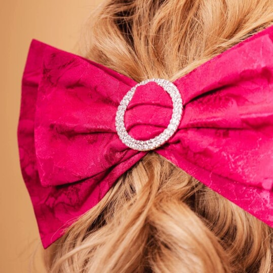 kokarda zakardowa do wlosow lukso fuksja spadiora