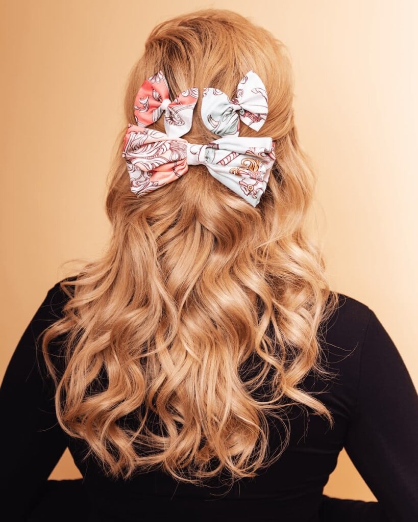 jedwabna kokarda do wlosow ondo arko karuzela pudrowy roz spadiora