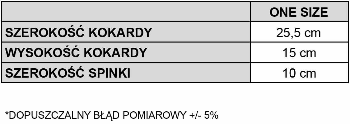 tabela rozmiarowa kokarda do wlosow lukso fuksja spadiora