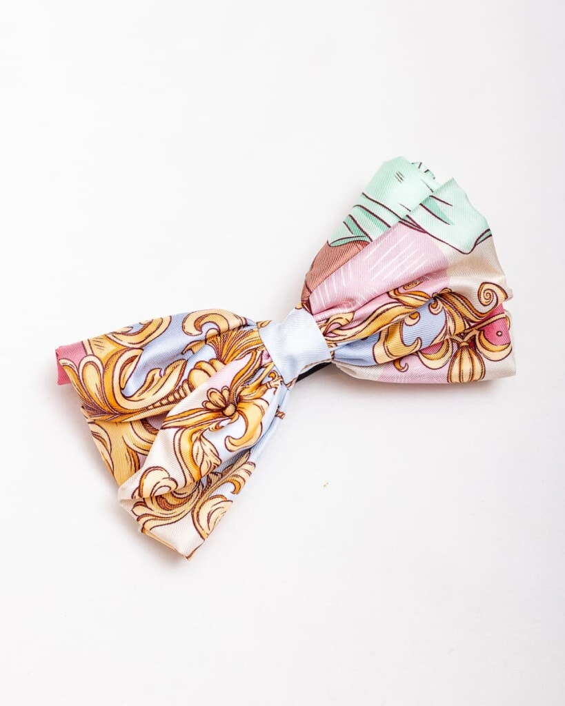 jedwabna kokarda do wlosow ondo karuzela pudrowy roz spadiora 3