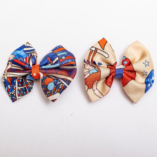 zestaw dwoch spinek do wlosow z jedwabnymi kokardkami arko cyrk spadiora 1