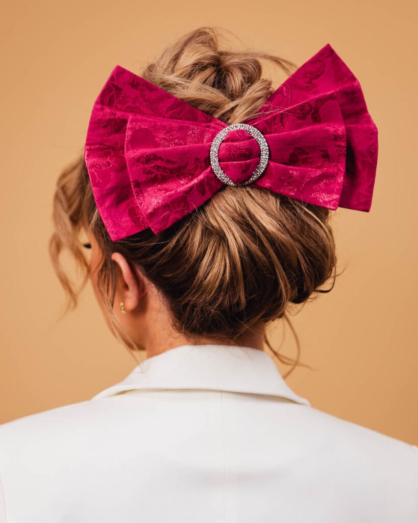 kokarda zakardowa do wlosow lukso fuksja spadiora 3