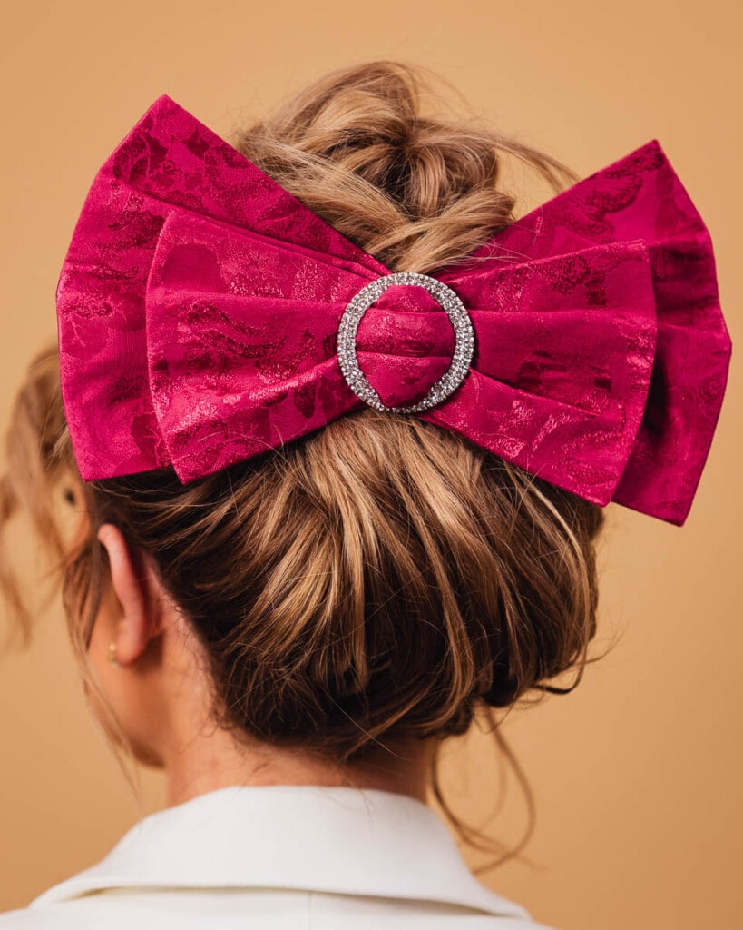 kokarda zakardowa do wlosow lukso fuksja spadiora 4