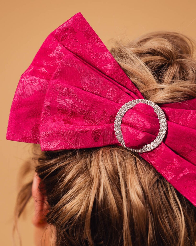 kokarda zakardowa do wlosow lukso fuksja spadiora 5