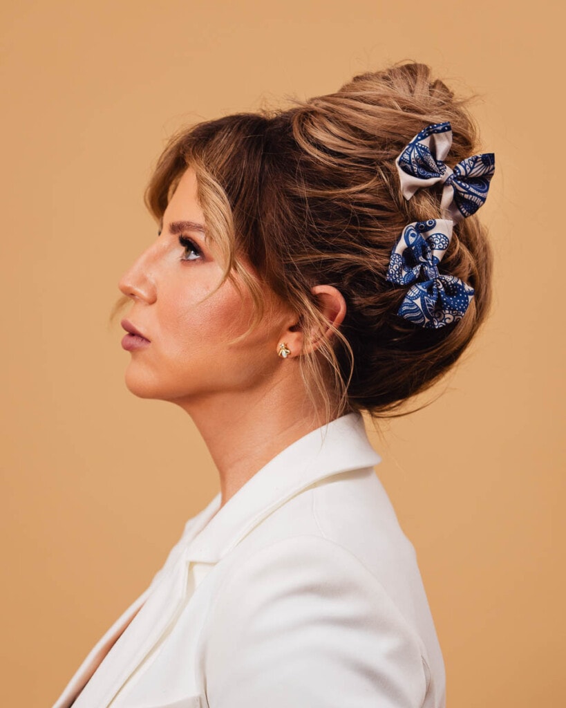 zestaw dwoch spinek do wlosow z jedwabnymi kokardkami arko duma spadiora 3