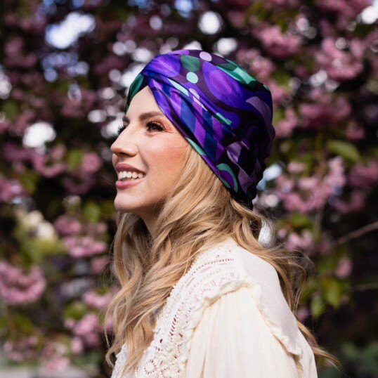 Silk turban PREMIUM "Kaleidoscope"