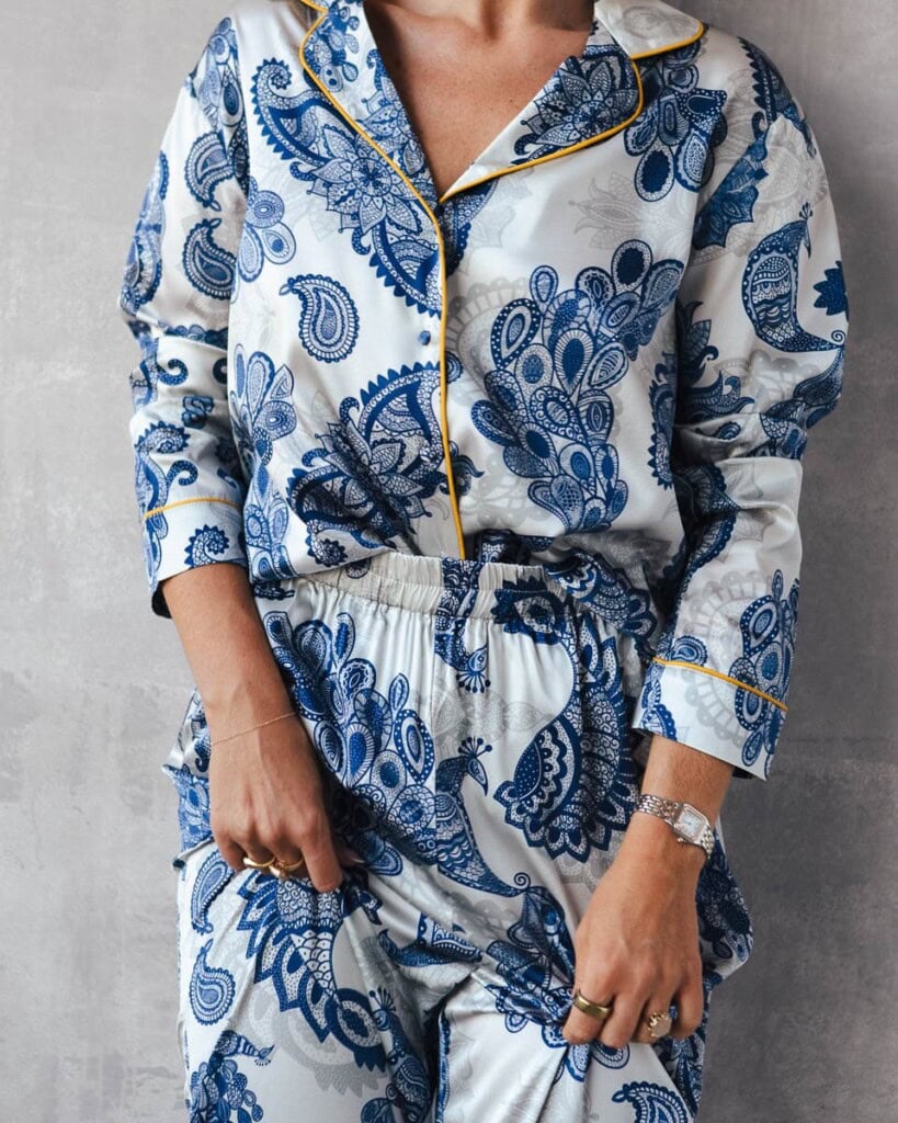 jedwabna satynowa pizama revo duma zestaw z dlugimi spodniami spadiora 21