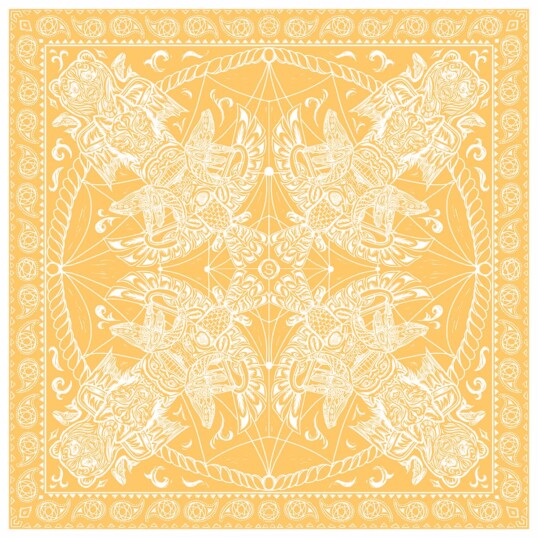 Double-sided silk scarf "Totem"