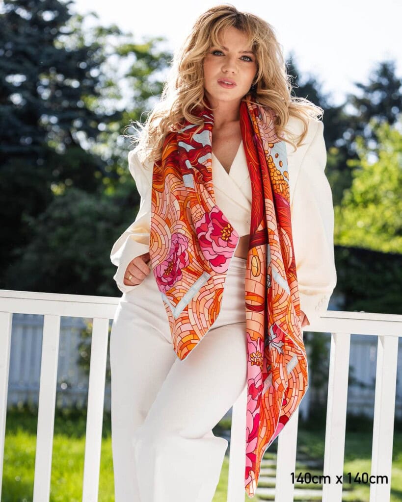 apaszka jedwabna dwustronna rok drewnianego smoka spadiora 18