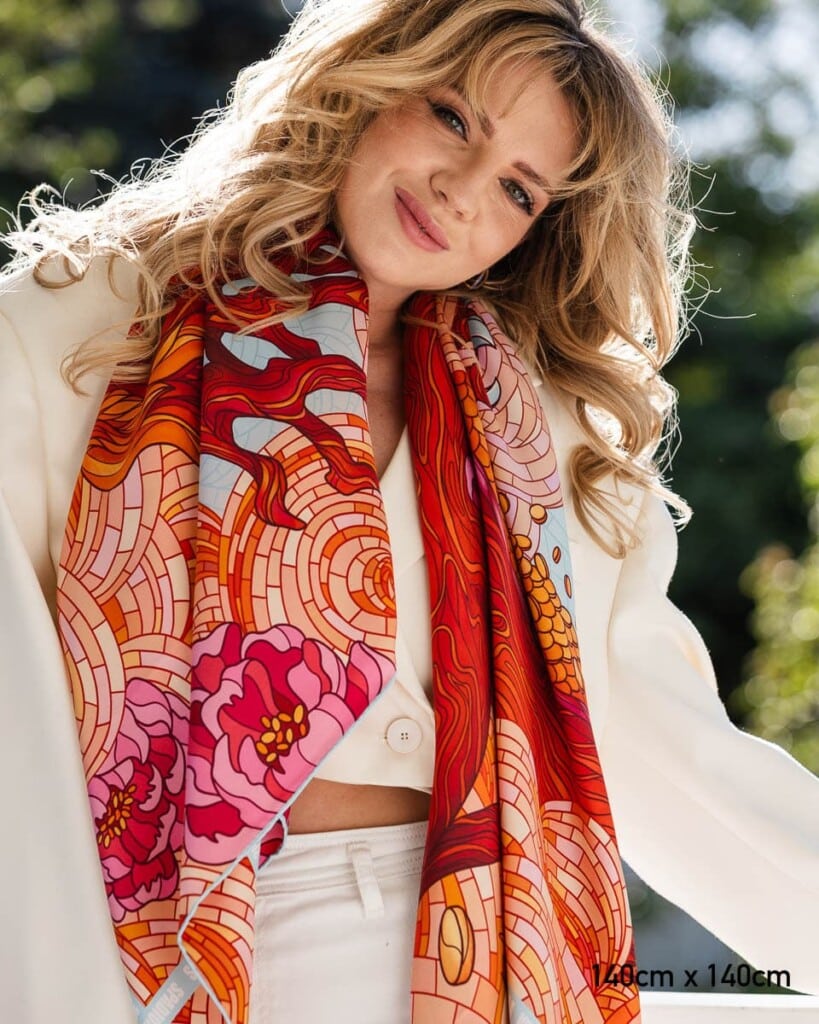 apaszka jedwabna dwustronna rok drewnianego smoka spadiora 20