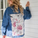 kurtka jeansowa safari kwiaty zodiaku pedzel spadiora 5