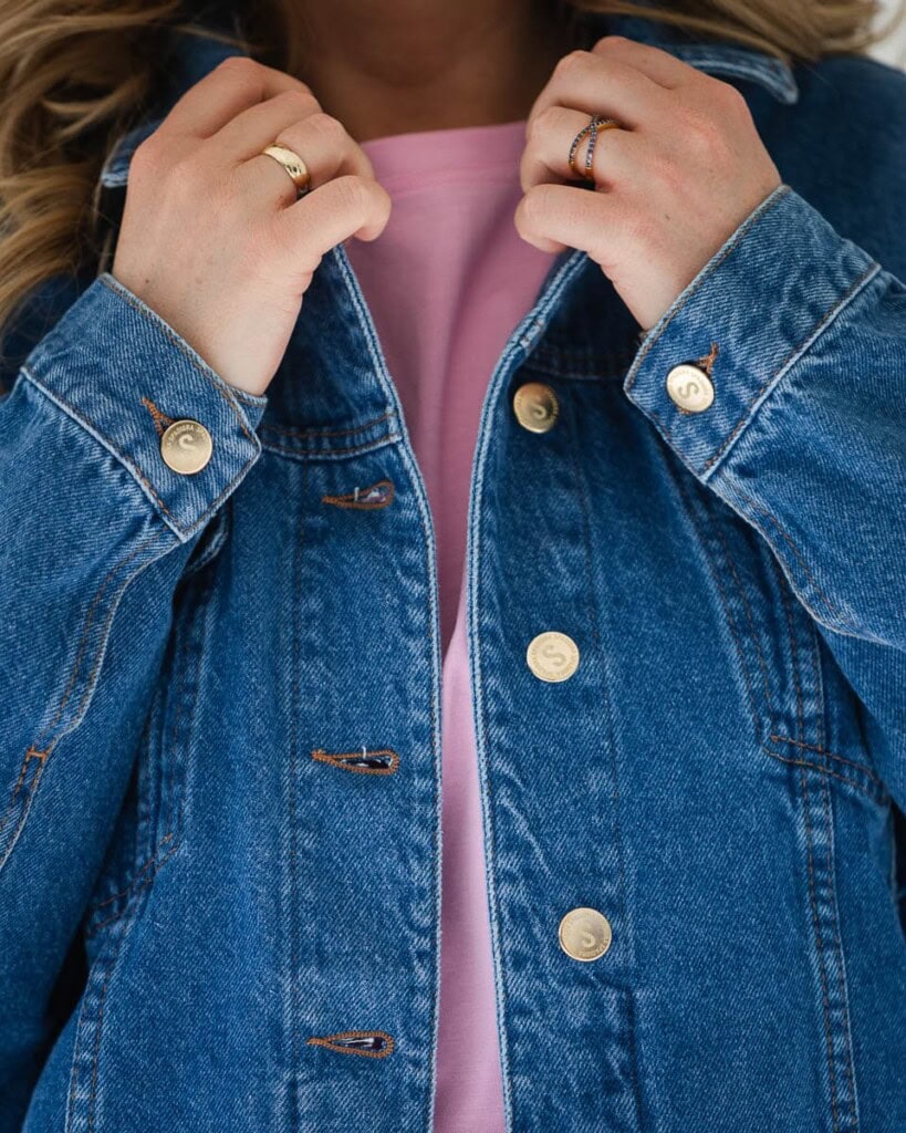 kurtka jeansowa safari kwiaty zodiaku pedzel spadiora 7