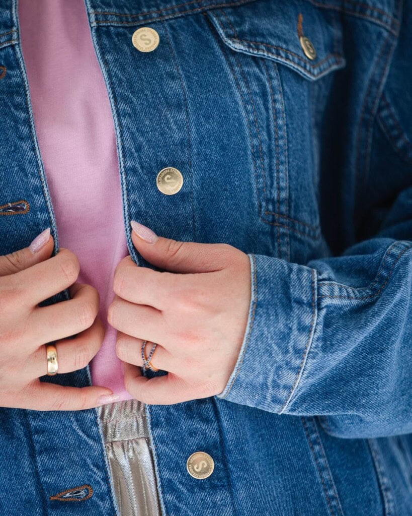 kurtka jeansowa safari kwiaty zodiaku pedzel spadiora 9