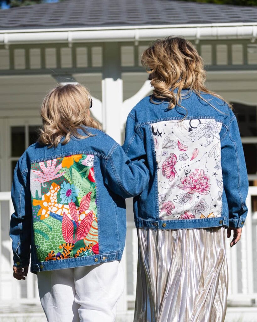 kurtka jeansowa safari kwiaty zodiaku pedzel spadiora 10