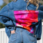 kurtka jeansowa safari kwiaty zodiaku pedzel spadiora 26