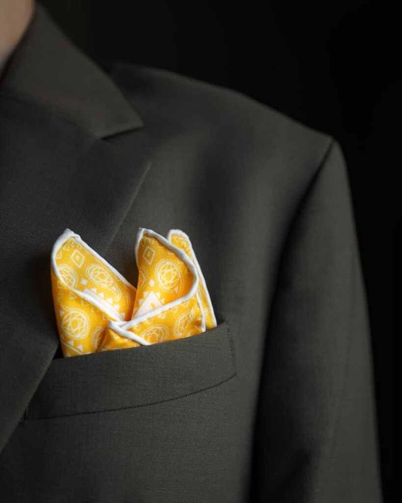 poszetka jedwabna meska dwustronna totem spadiora