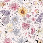 wzor kwiaty zodiaku przystajacy spadiora 