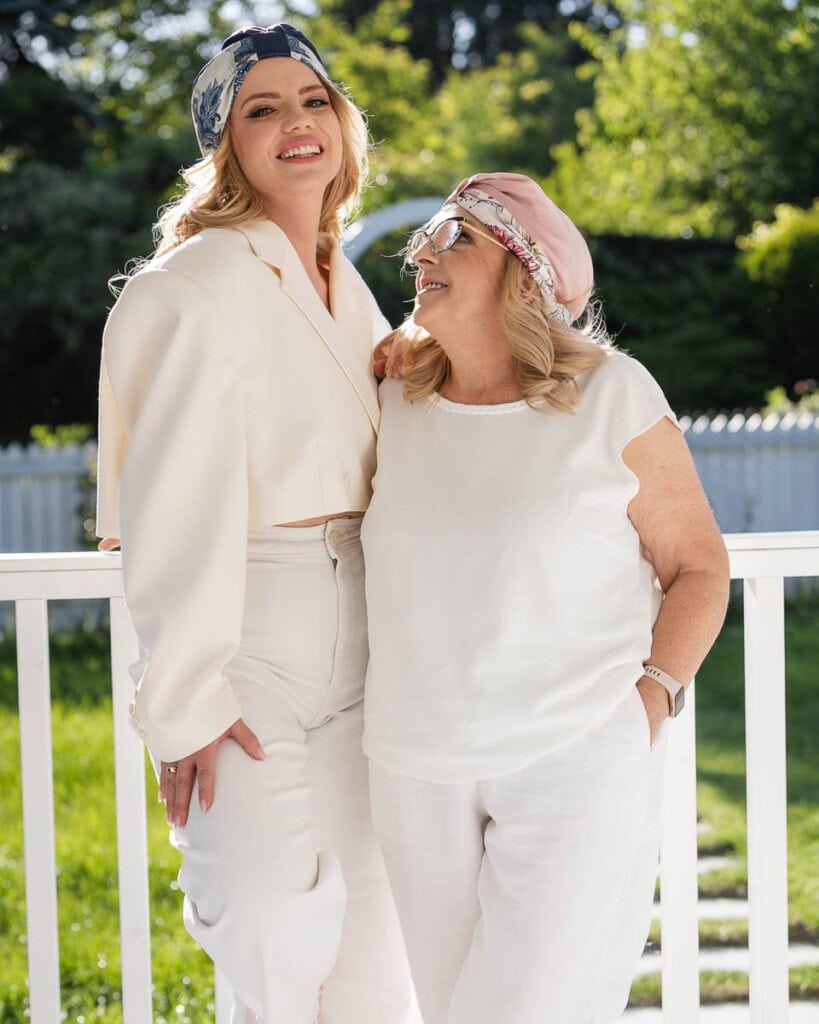 jedwabny turban dwukolorowy kwiaty zodiaku duma spadiora