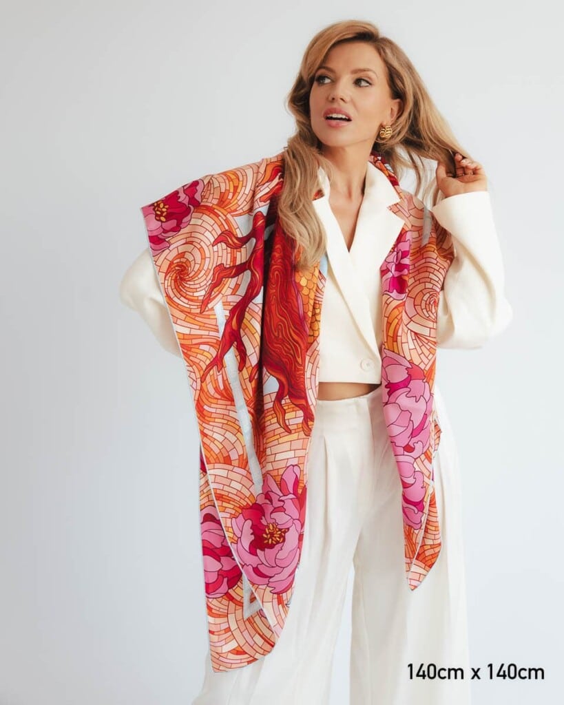 apaszka jedwabna dwustronna rok drewnianego smoka spadiora 29