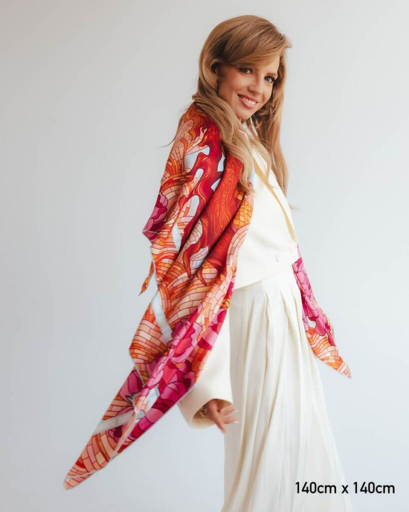 apaszka jedwabna dwustronna rok drewnianego smoka spadiora 31