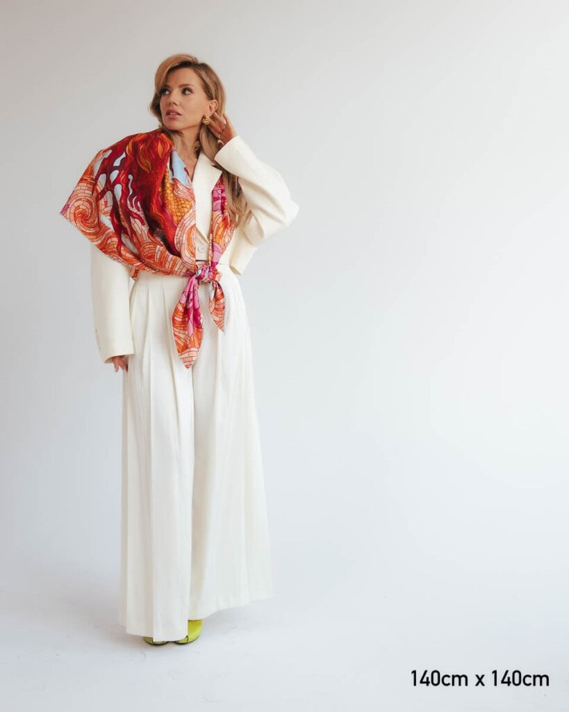 apaszka jedwabna dwustronna rok drewnianego smoka spadiora 32