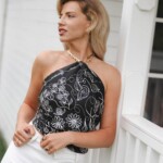 apaszka jedwabna dwustronna feminimal czarna spadiora 3