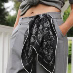 apaszka jedwabna dwustronna feminimal czarna spadiora 4